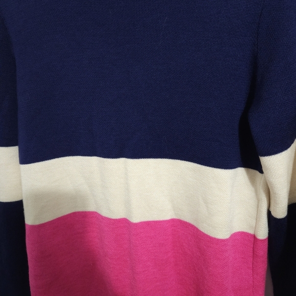 Wool Colorblock Long Sleeved Sweater Mini Dress with front pockets. Size M. - Picture 3 of 5